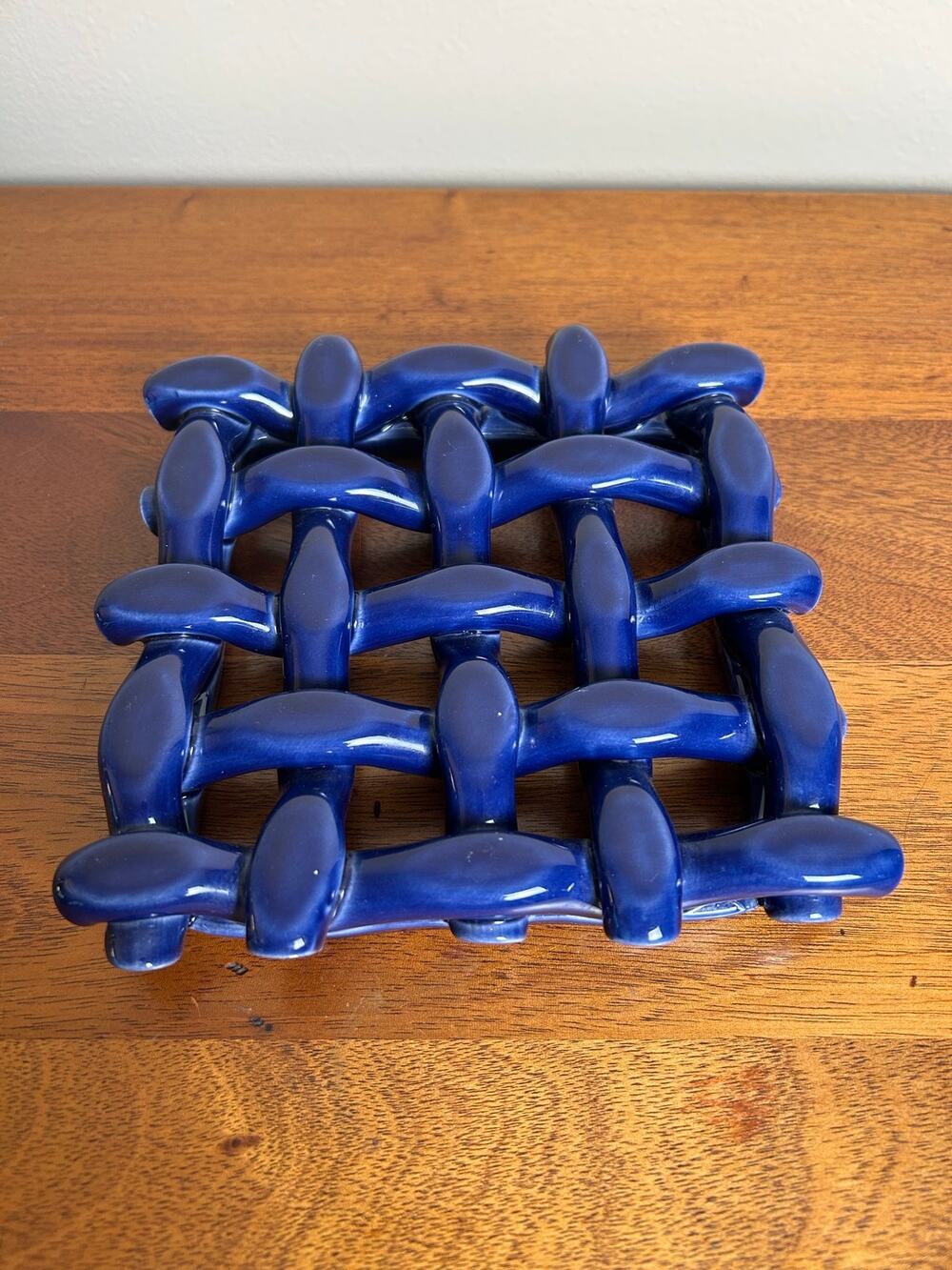 Trivet -Vtg., Hand crafted  Berardos Cobalt Blue Pottery Trivet or Wall Hanger